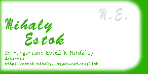 mihaly estok business card